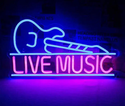 Live music neon sign