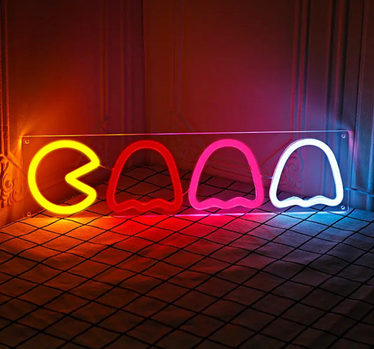 Pac-man neon sign