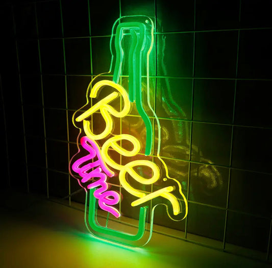 Beer time neon sign