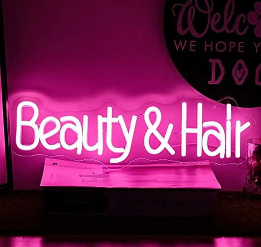 Beauty and Hair neon sign