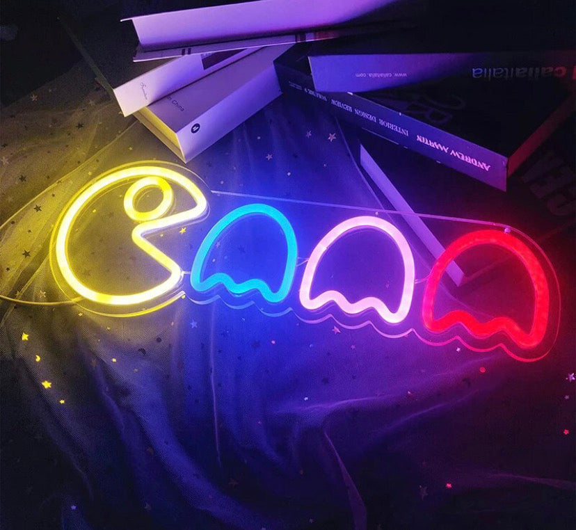 Pac-man neon sign